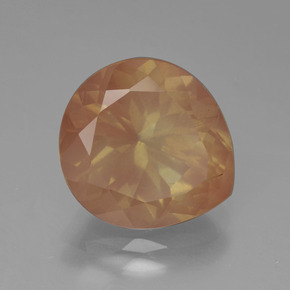Andesina labradorite naturale arancione da 5,53 ct, taglio a pera, trasparente