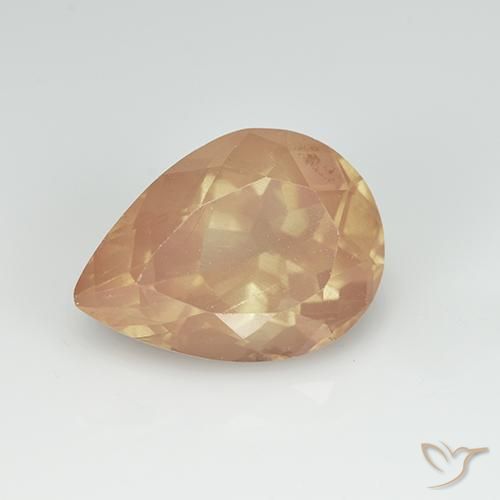 3.31ct Naturale Arancione chiaro Andesina Labradorite, Forma a pera, Trasparente