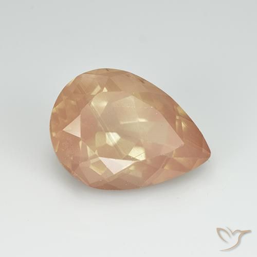 Andesina Labradorite Arancione chiaro naturale da 3.31 ct, Forma a pera, Trasparente