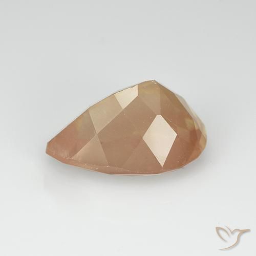 Andesina Labradorite Arancione chiaro naturale da 3.31 ct, Forma a pera, Trasparente