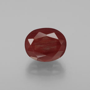 Andesina Labradorite Miele rosso naturale da 4.09 ct, Taglio ovale, Traslucido