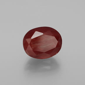 Andesina Labradorite Miele rosso naturale da 4.09 ct, Taglio ovale, Traslucido