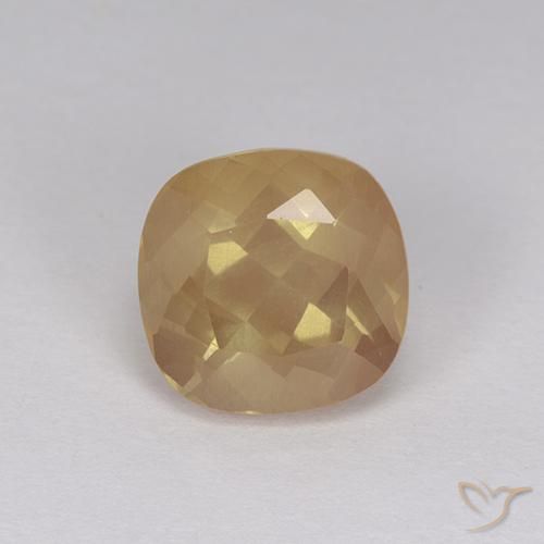 2.98ct Naturale Arancione-Oro Andesina Labradorite, Cuscino, Trasparente