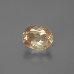 Andesina labradorite naturale arancione da 1,65 ct, taglio ovale, trasparente