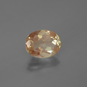 Andesina labradorite naturale arancione da 1,65 ct, taglio ovale, trasparente