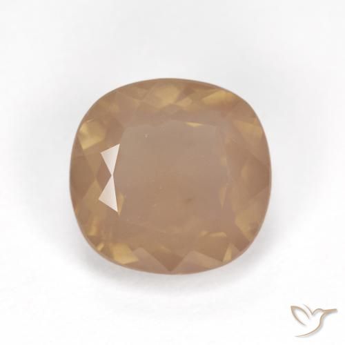 3.26ct Naturale Arancio Pesca Chiaro Andesina Labradorite, Cuscino, Trasparente