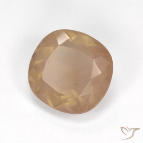 Andesina Labradorite Arancio Pesca Chiaro naturale da 3.26 ct, Cuscino, Trasparente