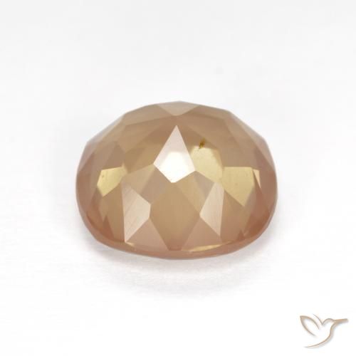 Andesina Labradorite Arancio Pesca Chiaro naturale da 3.26 ct, Cuscino, Trasparente