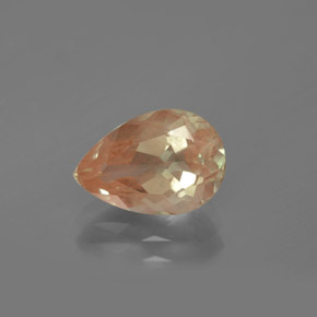 Andesina labradorite naturale arancione da 2,09 ct, taglio a pera, trasparente