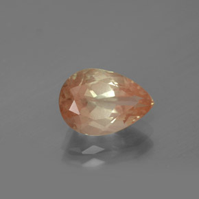 Andesina labradorite naturale arancione da 2,09 ct, taglio a pera, trasparente