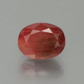 Andesina labradorite naturale rosso da 1,81 ct, taglio ovale, traslucido