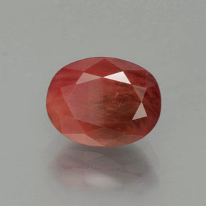 Andesina labradorite naturale rosso da 1,81 ct, taglio ovale, traslucido
