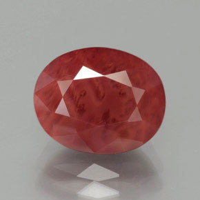 Andesina labradorite naturale rosso da 3,37 ct, taglio ovale, traslucido