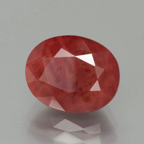 Andesina labradorite naturale rosso da 3,37 ct, taglio ovale, traslucido
