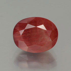 Andesina labradorite naturale rosso da 2,78 ct, taglio ovale, traslucido