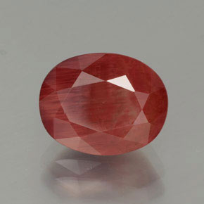 Andesina labradorite naturale rosso da 2,78 ct, taglio ovale, traslucido