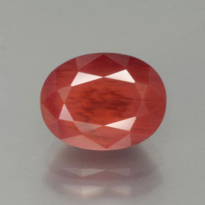 Andesina labradorite naturale rosso da 2,53 ct, taglio ovale, traslucido