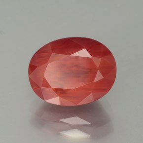 Andesina labradorite naturale rosso da 2,53 ct, taglio ovale, traslucido