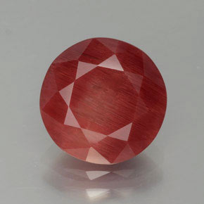 Andesina Labradorite Miele rosso naturale da 2.53 ct, Taglio rotondo, Traslucido