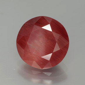 Andesina Labradorite Miele rosso naturale da 2.53 ct, Taglio rotondo, Traslucido