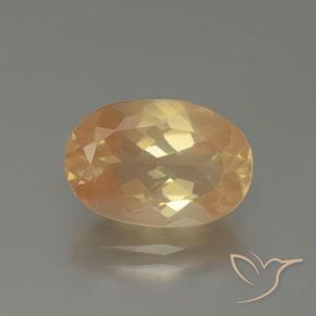 3.82ct Naturale Dorato pesca chiaro Andesina Labradorite, Ovale, Trasparente