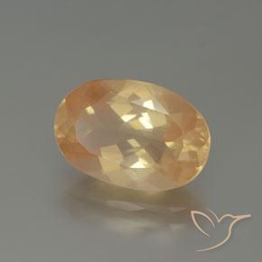 Andesina Labradorite Dorato pesca chiaro naturale da 3.82 ct, Ovale, Trasparente