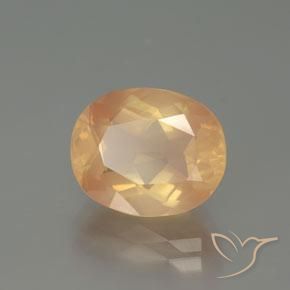 Andesina Labradorite Dorato pesca chiaro naturale da 4.31 ct, Ovale, Trasparente