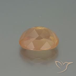 Andesina Labradorite Dorato pesca chiaro naturale da 4.31 ct, Ovale, Trasparente