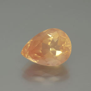 Andesina labradorite naturale arancione da 3,51 ct, taglio a pera, trasparente