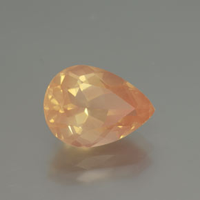 Andesina labradorite naturale arancione da 3,51 ct, taglio a pera, trasparente