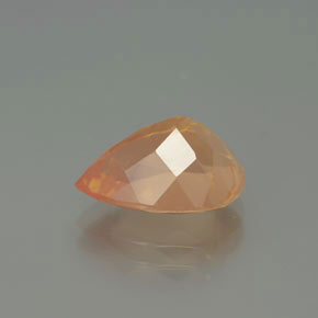Andesina labradorite naturale arancione da 3,51 ct, taglio a pera, trasparente