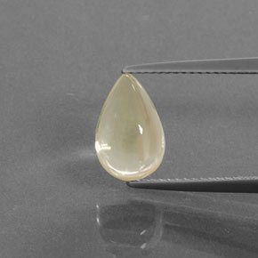 Andesina labradorite naturale giallo da 3,28 ct, taglio a pera, trasparente