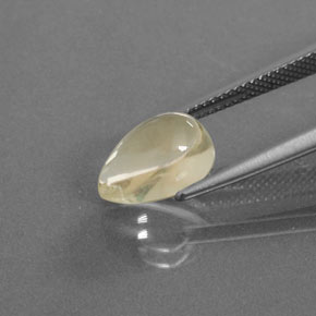 Andesina labradorite naturale giallo da 3,28 ct, taglio a pera, trasparente