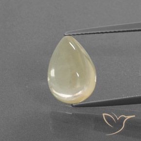 5.25ct Naturale Color crema Andesina Labradorite, Forma a pera, Trasparente