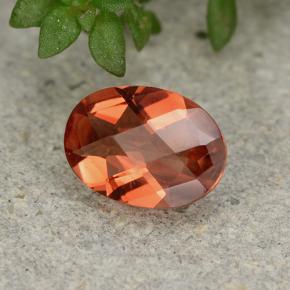 Andesina labradorite naturale arancione miele da 0,66 ct, taglio ovale, VVS