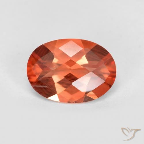 Andesina labradorite naturale rosso da 0,66 ct, taglio ovale, VVS-VS