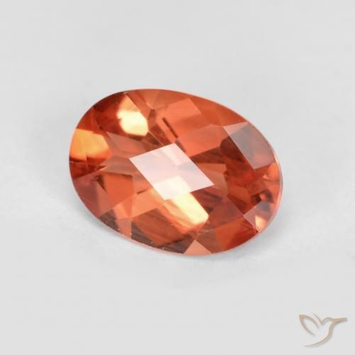 Andesina labradorite naturale rosso da 0,66 ct, taglio ovale, VVS-VS