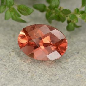 Andesina labradorite naturale arancione da 0,69 ct, taglio ovale, VVS