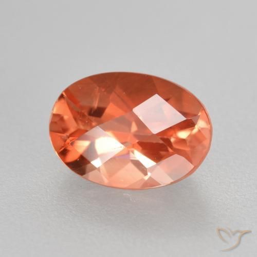 Andesina labradorite naturale rosso da 0,75 ct, taglio ovale, VVS-VS