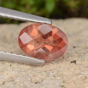 Andesina labradorite naturale arancione da 0,61 ct, taglio ovale, VVS