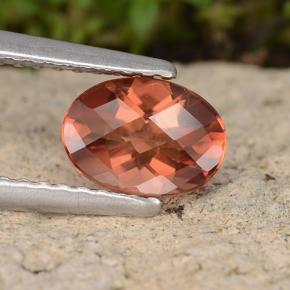 Andesina labradorite naturale arancione da 0,74 ct, taglio ovale, VVS