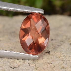 Andesina labradorite naturale arancione da 0,74 ct, taglio ovale, VVS