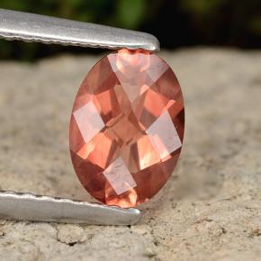 Andesina labradorite naturale arancione da 0,72 ct, taglio ovale, VVS