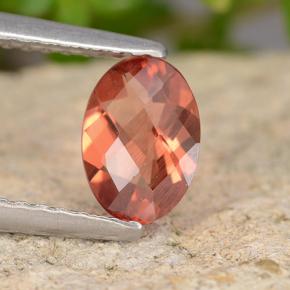 Andesina labradorite naturale rosso da 0,60 ct, taglio ovale, VVS-VS