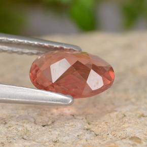 Andesina labradorite naturale rosso da 0,60 ct, taglio ovale, VVS-VS