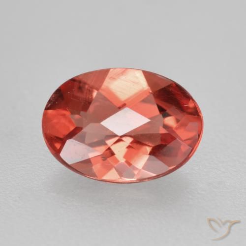 Andesina labradorite naturale rosso da 0,66 ct, taglio ovale, VVS-VS
