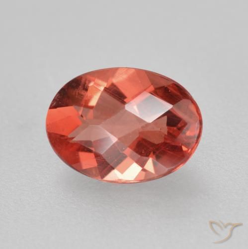 Andesina labradorite naturale rosso da 0,66 ct, taglio ovale, VVS-VS