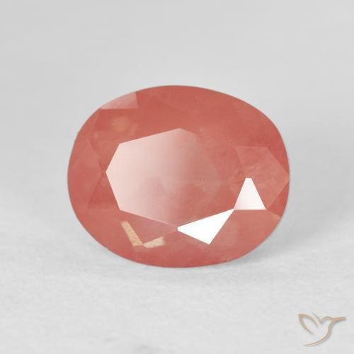 Andesina Labradorite Arancione rossastra naturale da 4.21 ct, Ovale, Trasparente