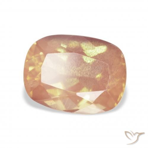 Andesina Labradorite Arancione chiaro naturale da 3.81 ct, Cuscino, Trasparente
