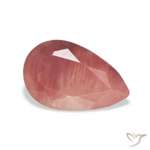 Andesina Labradorite Rosso medio naturale da 2.60 ct, Forma a pera, Trasparente